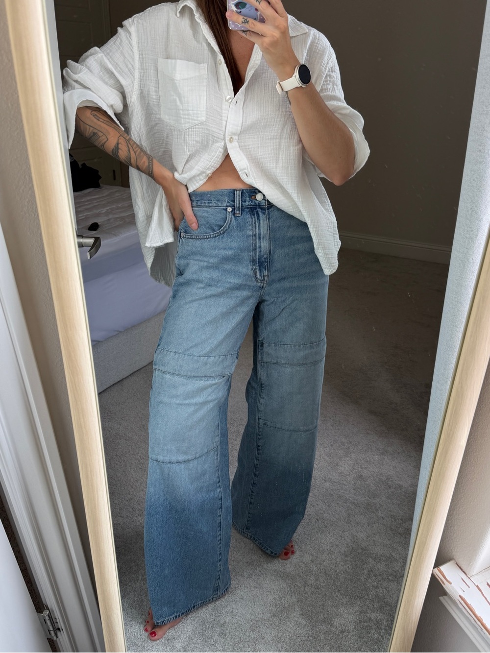 Madewell Superwide-leg Jeans in Light Blue